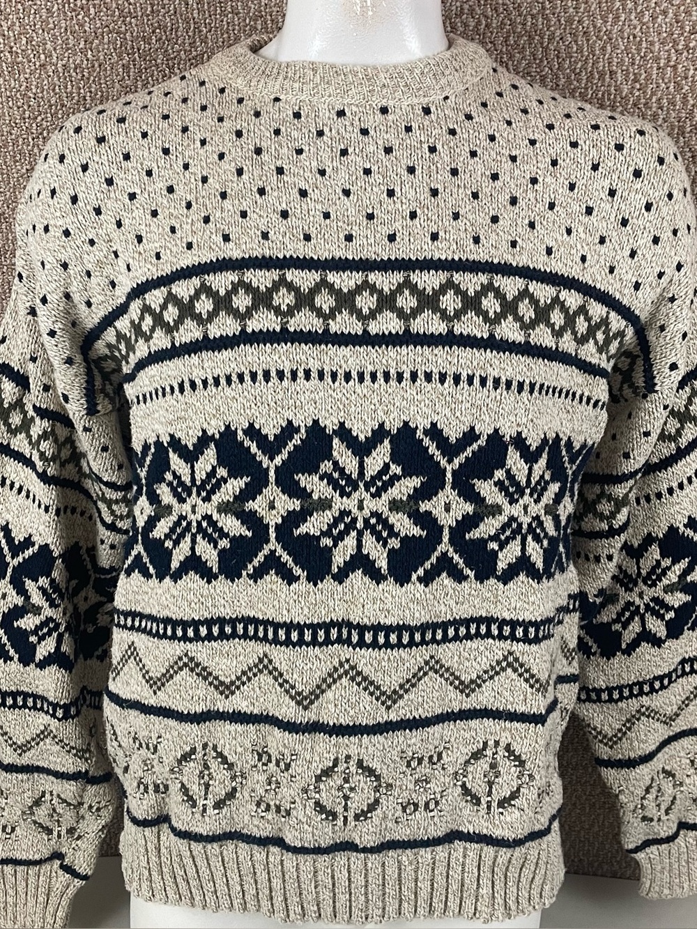 Vintage 90s Sweater Mens XL Fair Isle Ski Winter Crewneck Grandpa USA Y2K 66